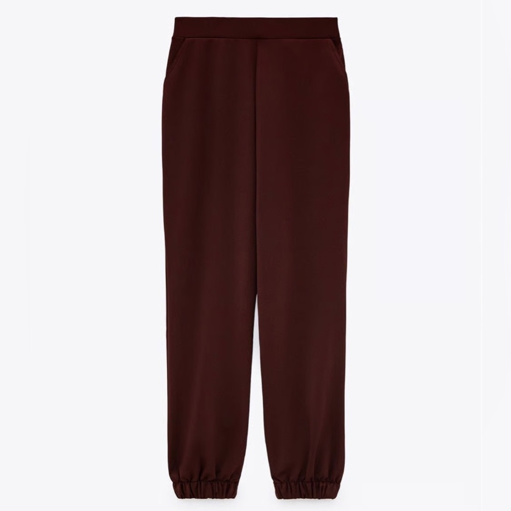 BRAND NEW w/ Tags - Zara Serged Jogging Pants - Brown - Small